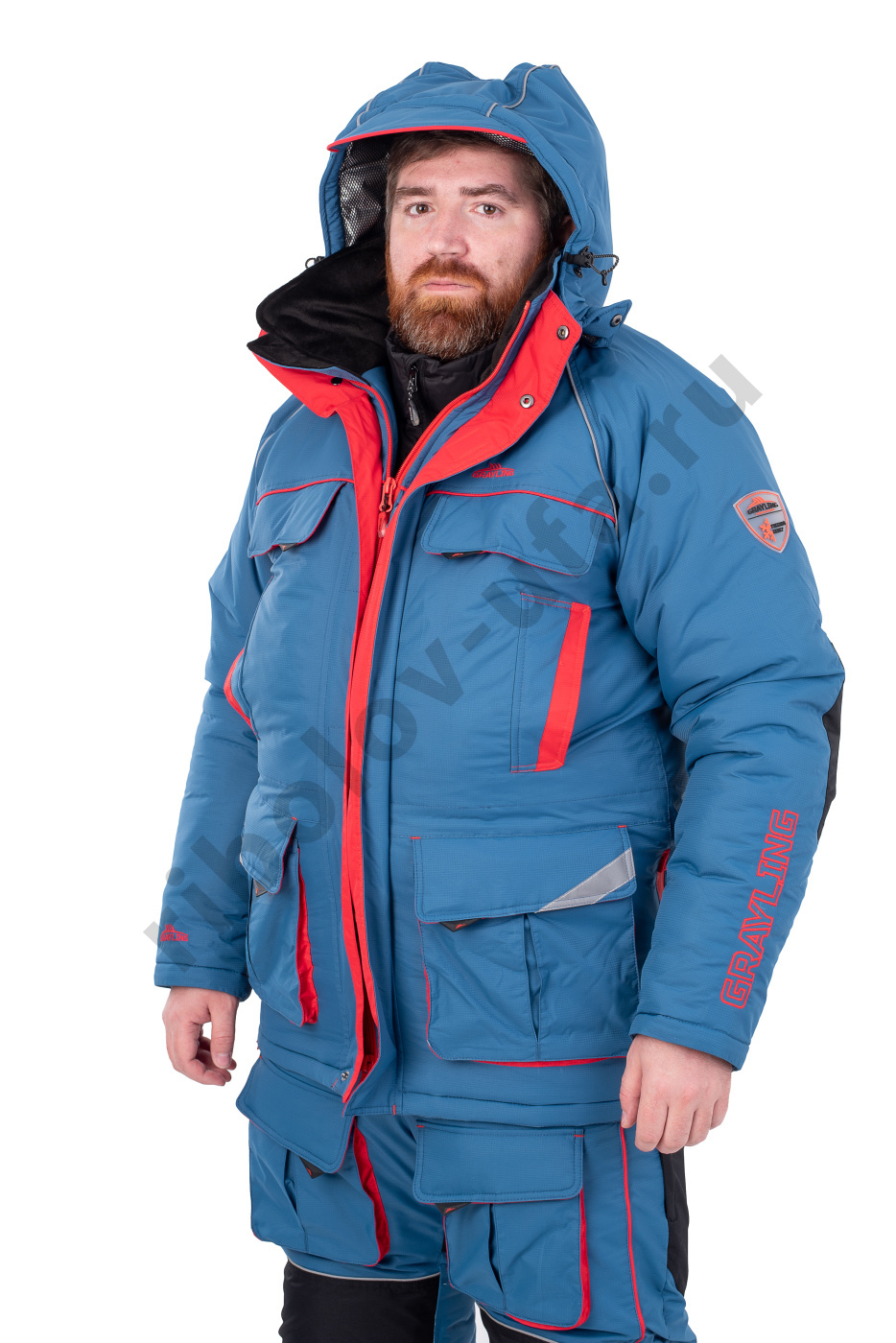 Костюм зимний Novatex Камчатка цв.Темно-синий/Красный р. 48-50 рост 170-176