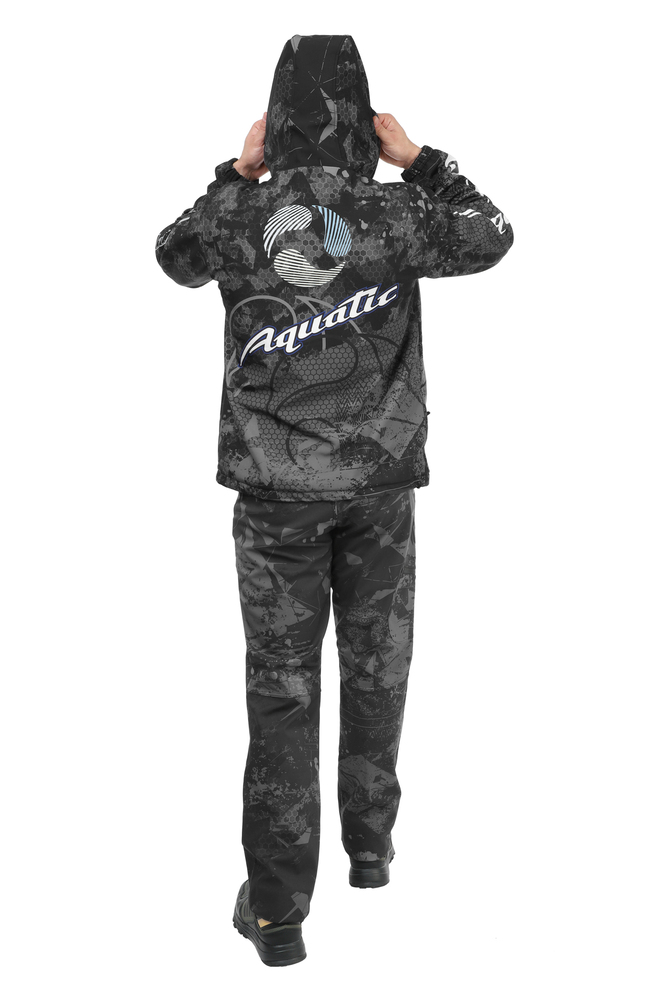 Костюм Aquatic демисезонный К-23 soft-shell, мембрана 10000/10000, цв.Camo Blask, р.52