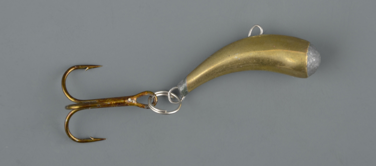 Зимняя блесна Клык средний с ушком без крючка золото/серебро (12 гр)