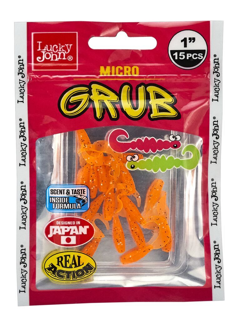 Силиконовая приманка Lucky John Pro Series Micro Grub 1.0in 2.5см /036