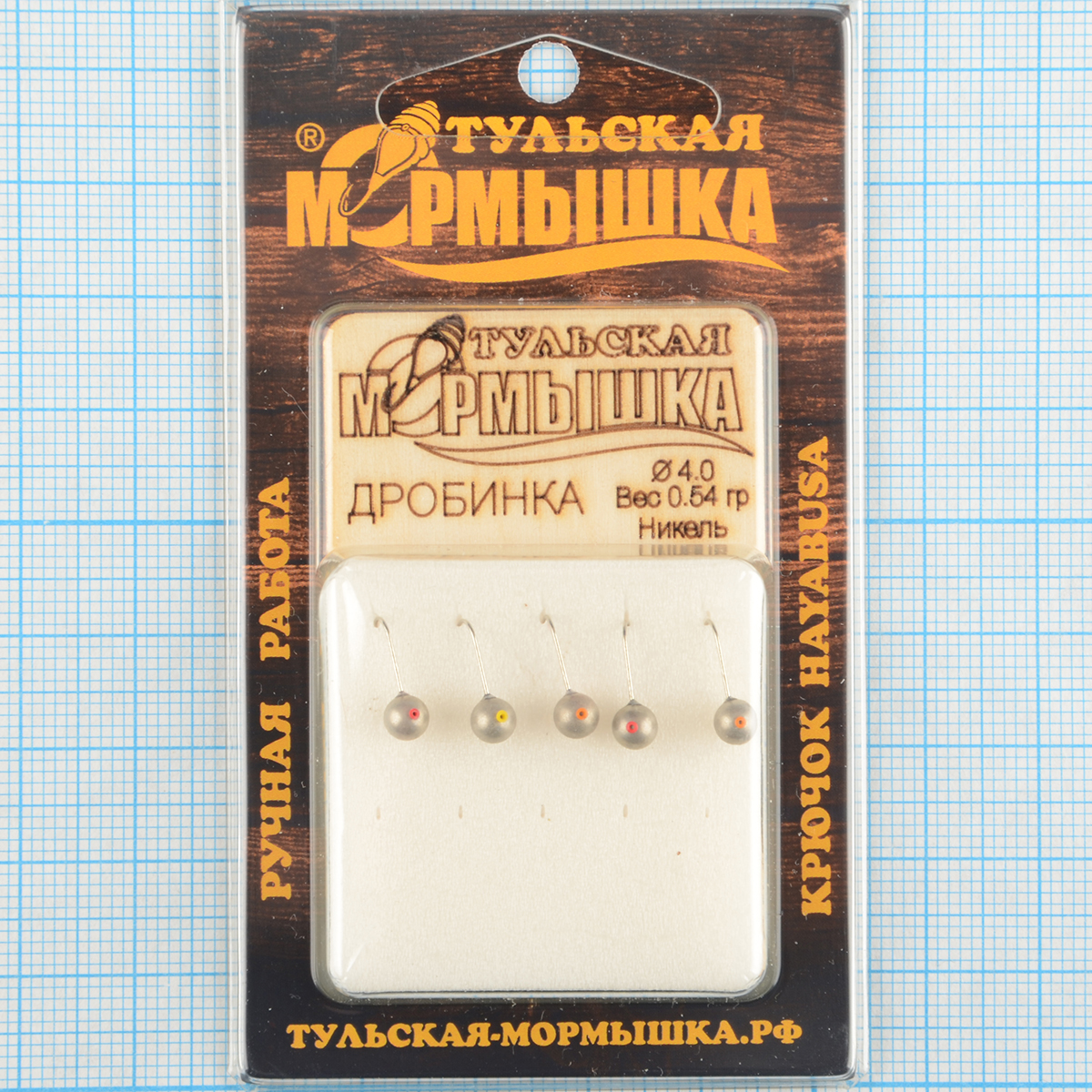 Мормышка вольфрам.Тульская Дробинка с кембриком 4,0мм никель