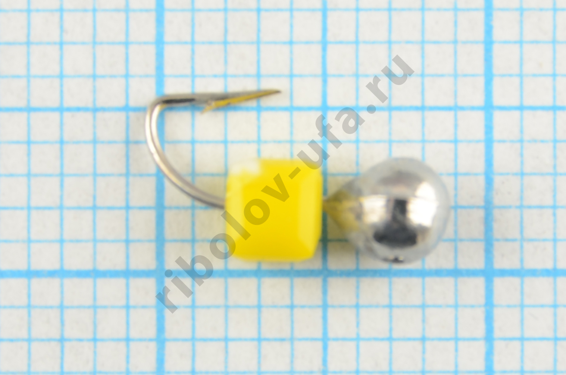 Мормышка Мир Вольфрама Дробь сырный кубик на крючке д. 3 мм серебро