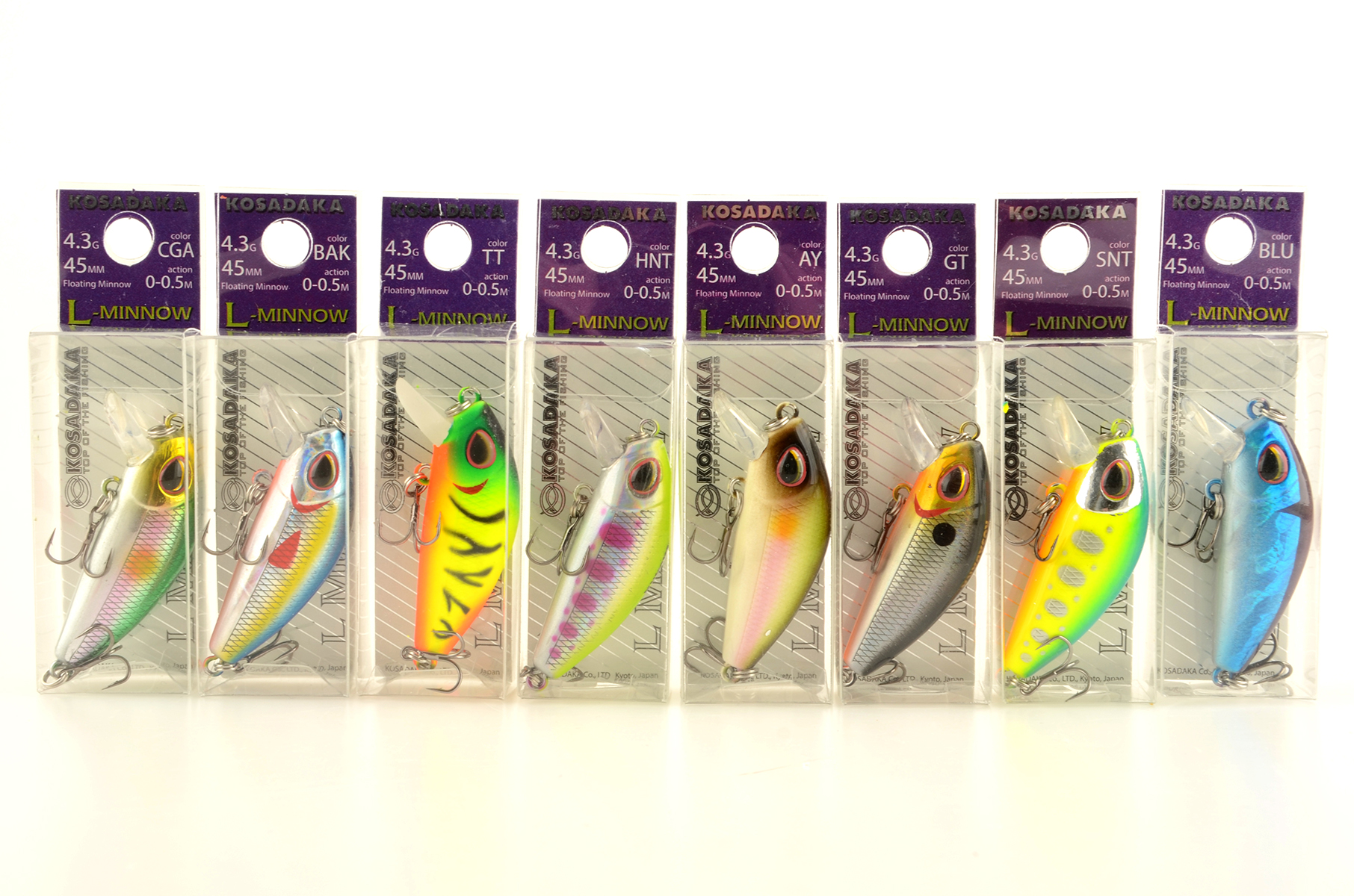 Воблер Kosadaka L-minnow xs 45F тонущий, 45мм, 4.3г, цв. AY