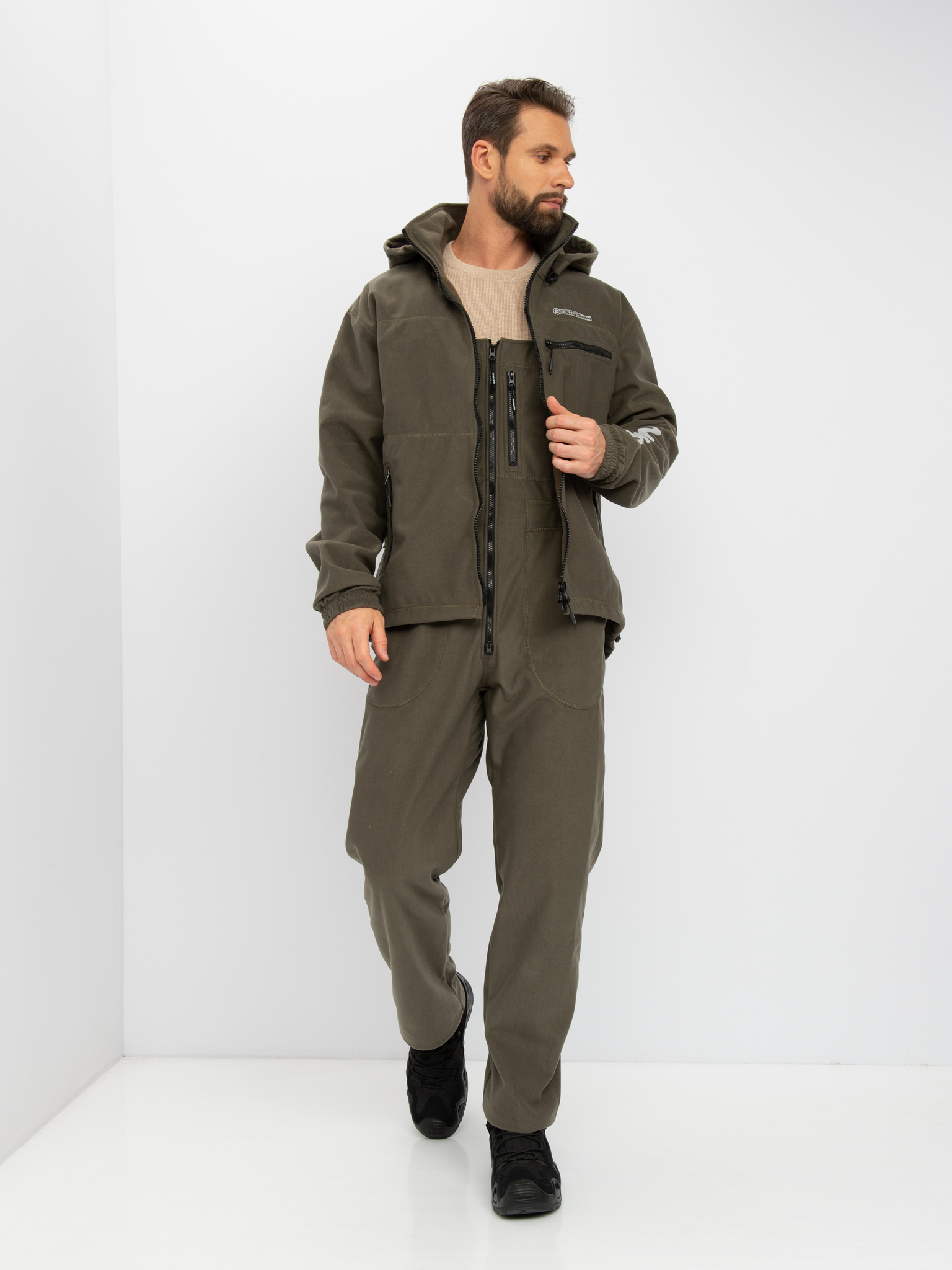 Костюм демисезон. Huntsman Никс-Люкс цв. Хак ткань Alova windblock р. 56-58 рост 170-176