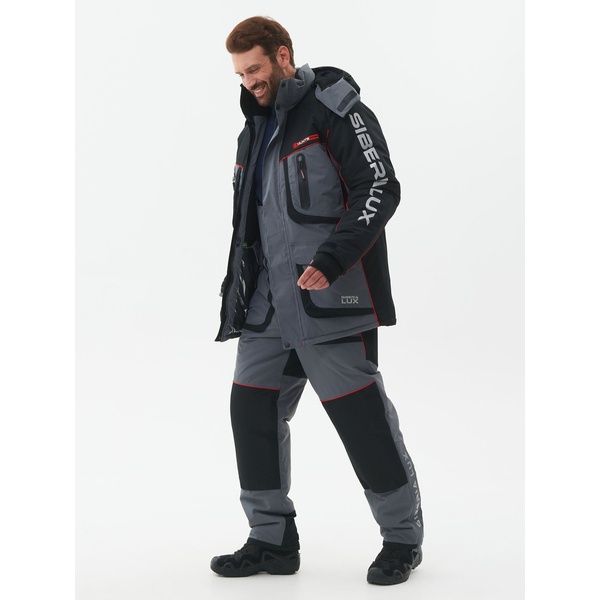Костюм зимний Huntsman Siberia Lux цв.Серый/Черный ткань Breathable р. 48-50 рост 170-176 (РР)