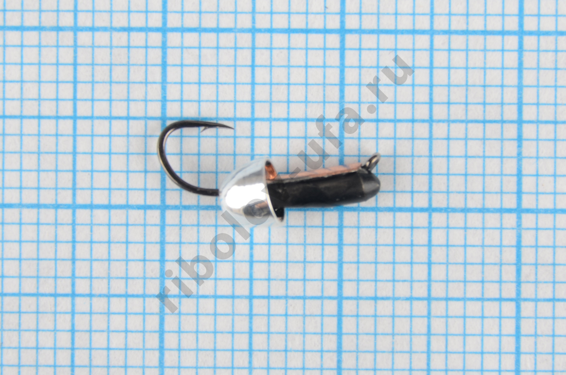 Мормышка Владимирский вольфрам Гвоздик с латунным колокольчиком серебро 2мм 0,5гр медна/коронка