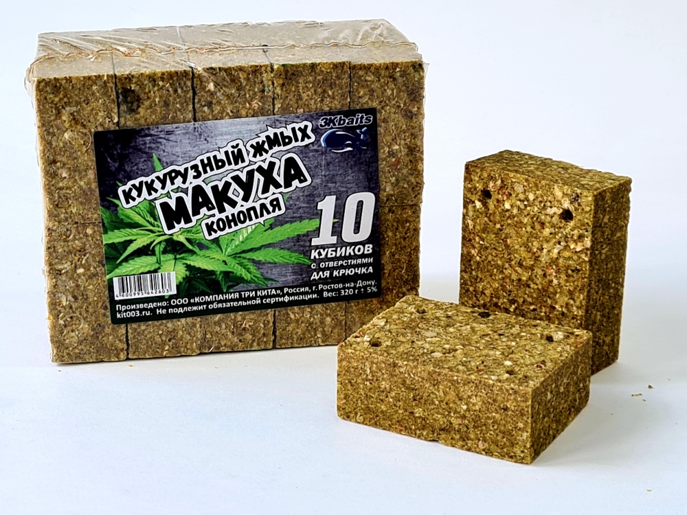 Макуха Три Кита (кукуруза, жмых) с отверстием 350гр. Конопля