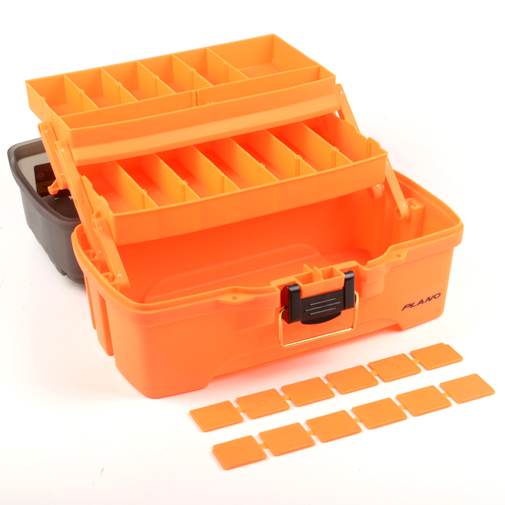 Ящик Plano 6202 двухполоч, 2 боков. отсека на крышке, цв. ярко-оранжевый