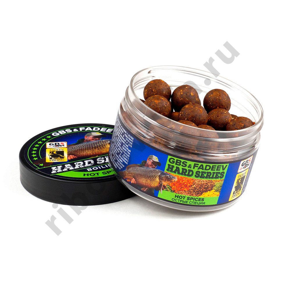 Бойлы GBS и Fadeev вареные hard series 20 мм Hot Spices Жаркие Специи 