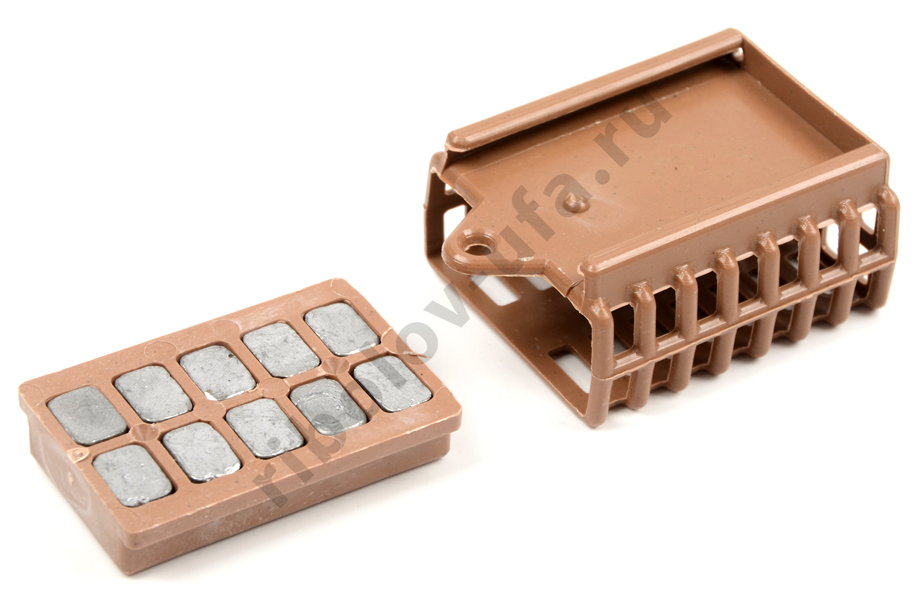 Кормушка фидерная пластик с наборным грузом Tex Den 100гр.