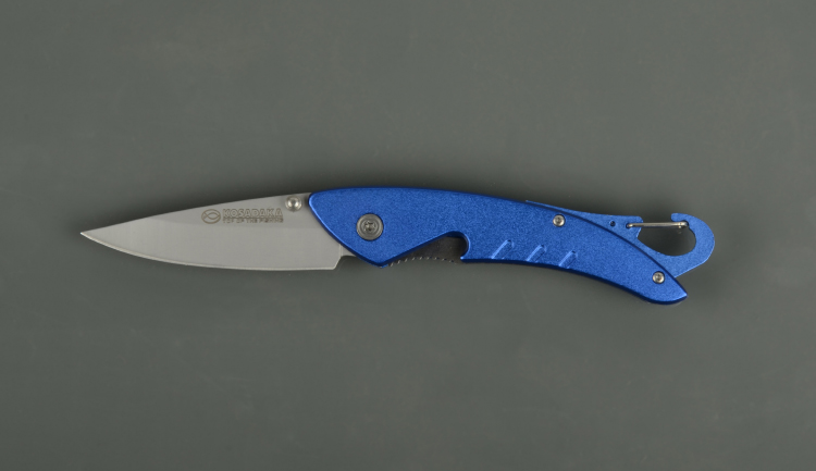 Нож складной Kosadaka N-F30 19,2/12.4 см, 72,8 гр.,син,рук. с карабином