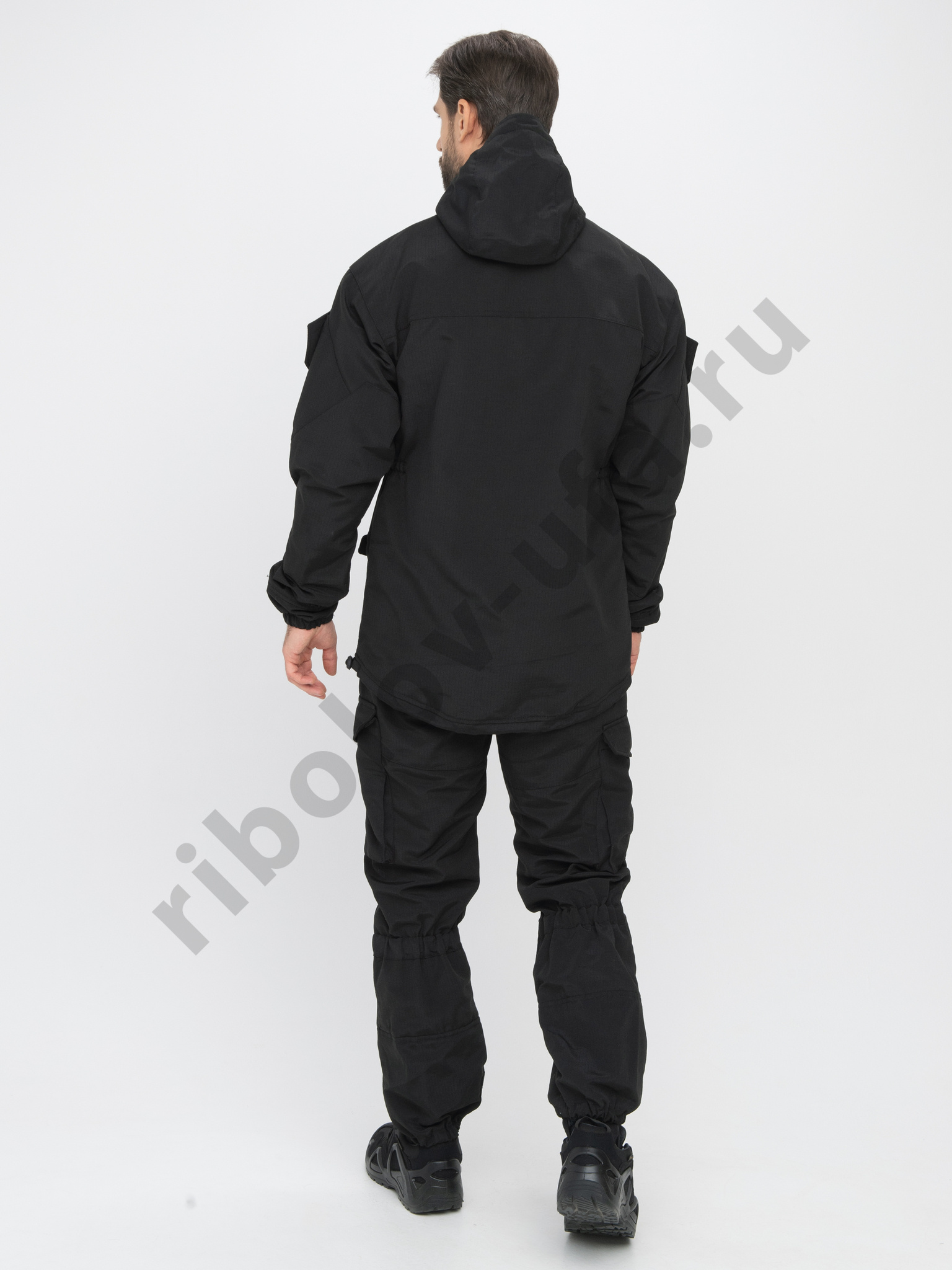 Костюм демисезон. Huntsman Горка-5 цв. Черный ткань Смесовая Рип-Стоп р. 44-46 рост 170-176 на молни
