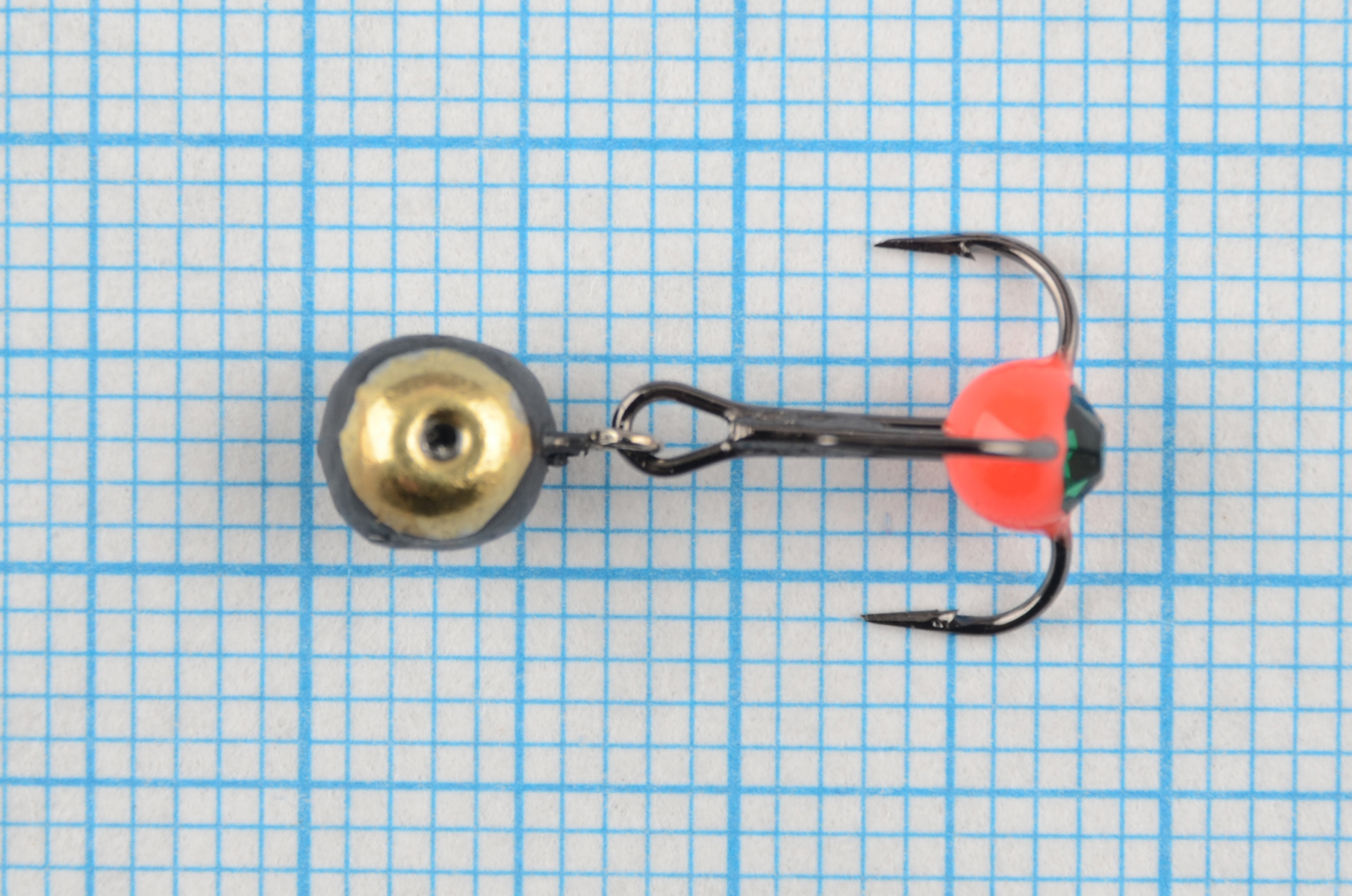 Мормышка Владимирский вольфрам Дъявол-Дробинка подвесной тройник со стразой з/к 5мм 1,35гр