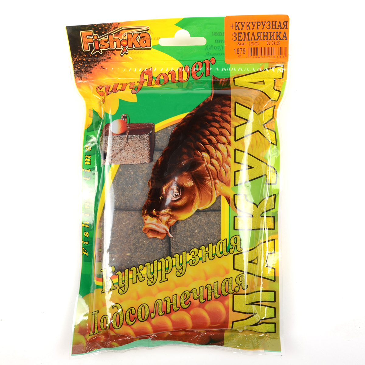 Макуха Fish.ka Кукуруза+Подсолнечник Земляника (пресс.44*36*21мм)
