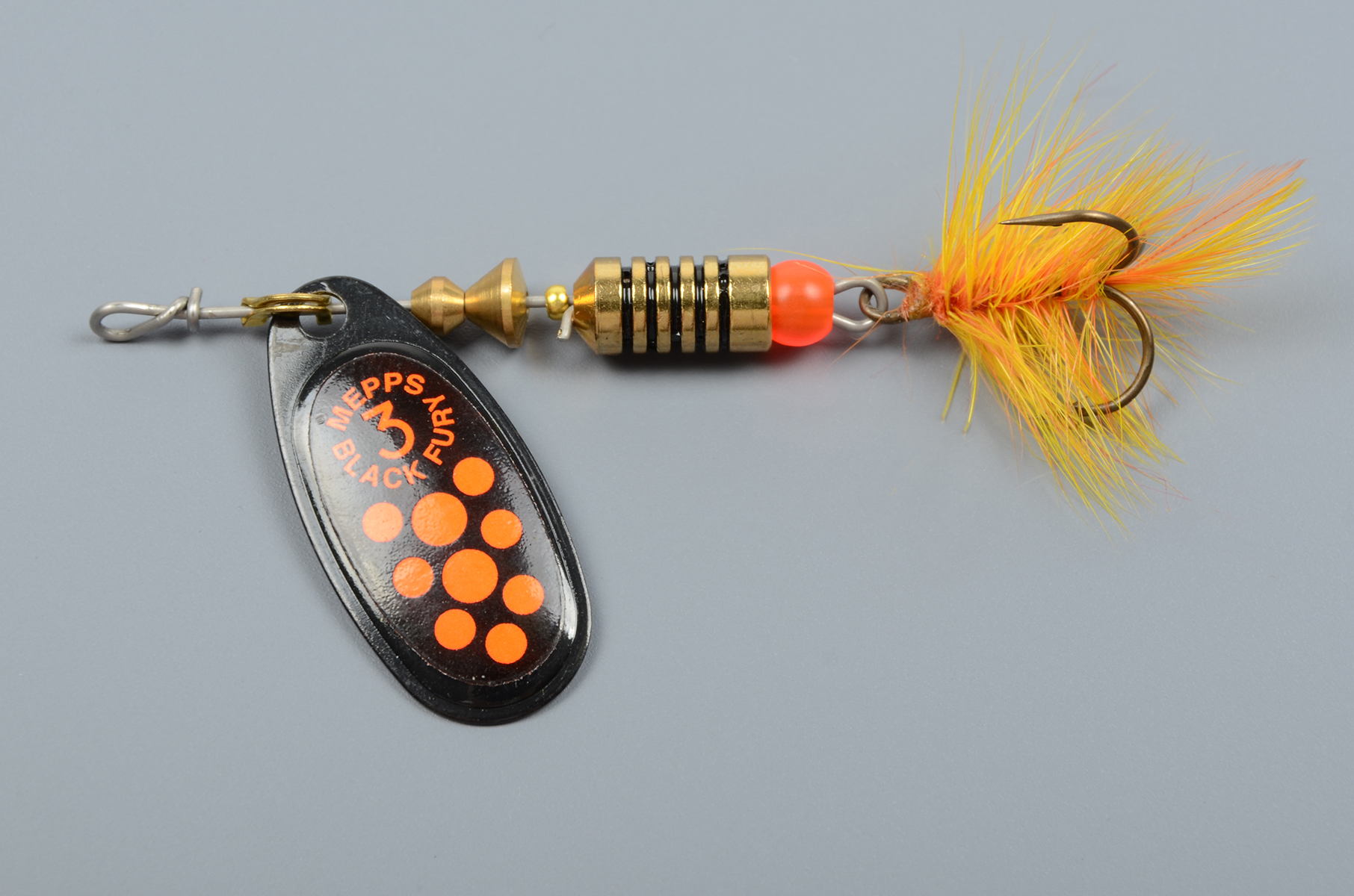 Блесна Mepps Black Fury Mouche № 3 черный/оранжевый (6,5гр)