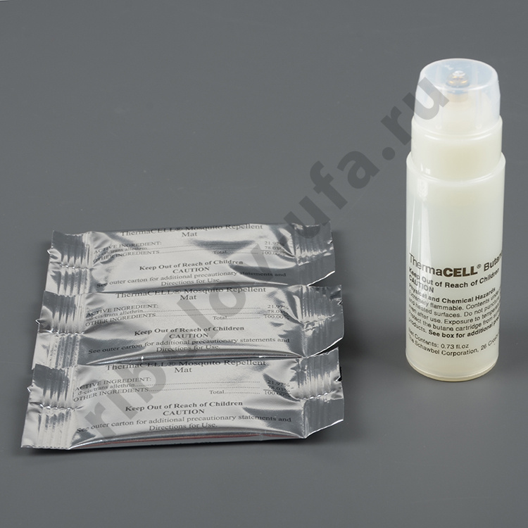 Комплект Thermacell Repeller Grey прибор анитимоскит+1газ.картридж+3пластин, цв.св.серый  MR-XJ