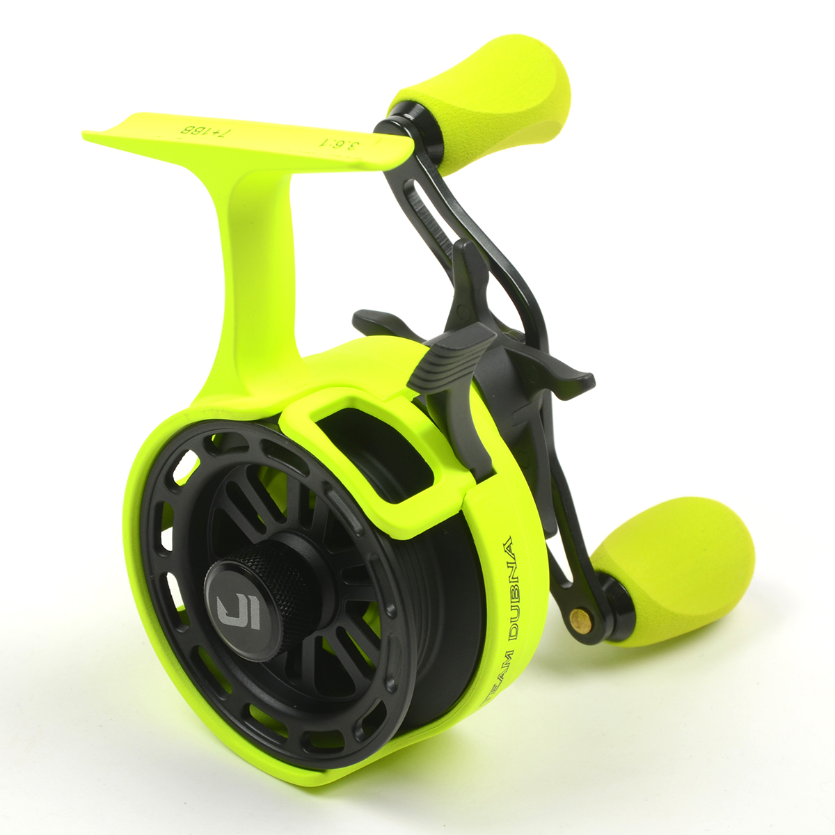 Катушка зимняя мульт. Jig It Team Dubna Vib Special G2, Lime left hand