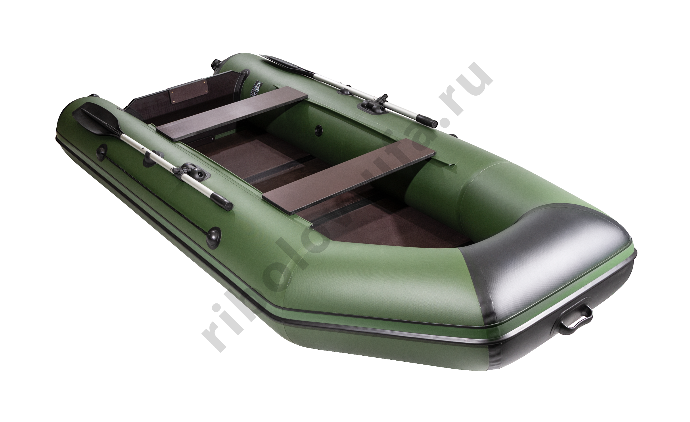 Лодка Аква 3200 Слань-книжка Киль зеленый/черный