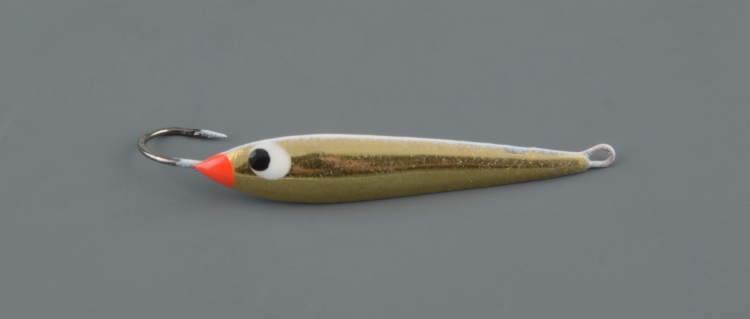 Блесна зимняя Пирс Окуневая большая 3,5 гр., латунь+СН, с 1-м крючком