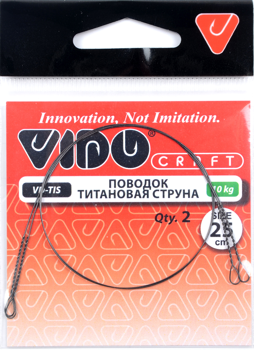 Поводок Vido Титановый струна дл.25см, ф 0,35мм,10кг 