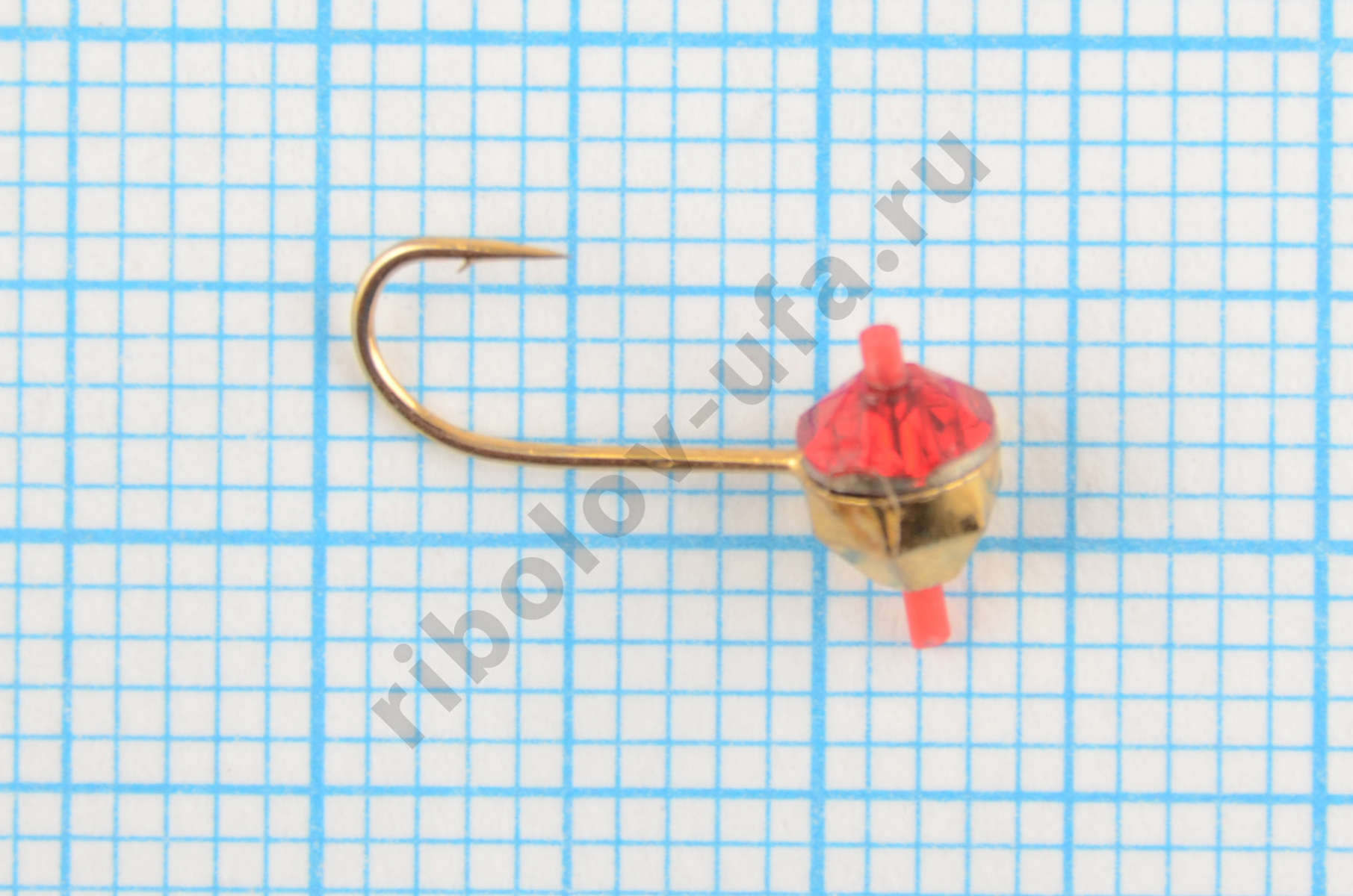 Мормышка вольфрам Bravo Fishing Шар с ушком, грань. кембрик и Swarovski 4.0 мм 0.49 гр Go-красный