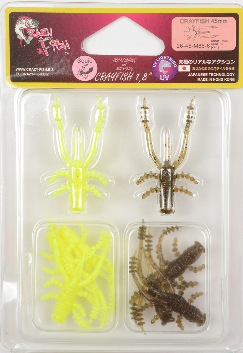 Силиконовая приманка Crazy Fish Crayfish 1,8in 45мм цв.М66 (кальмар)