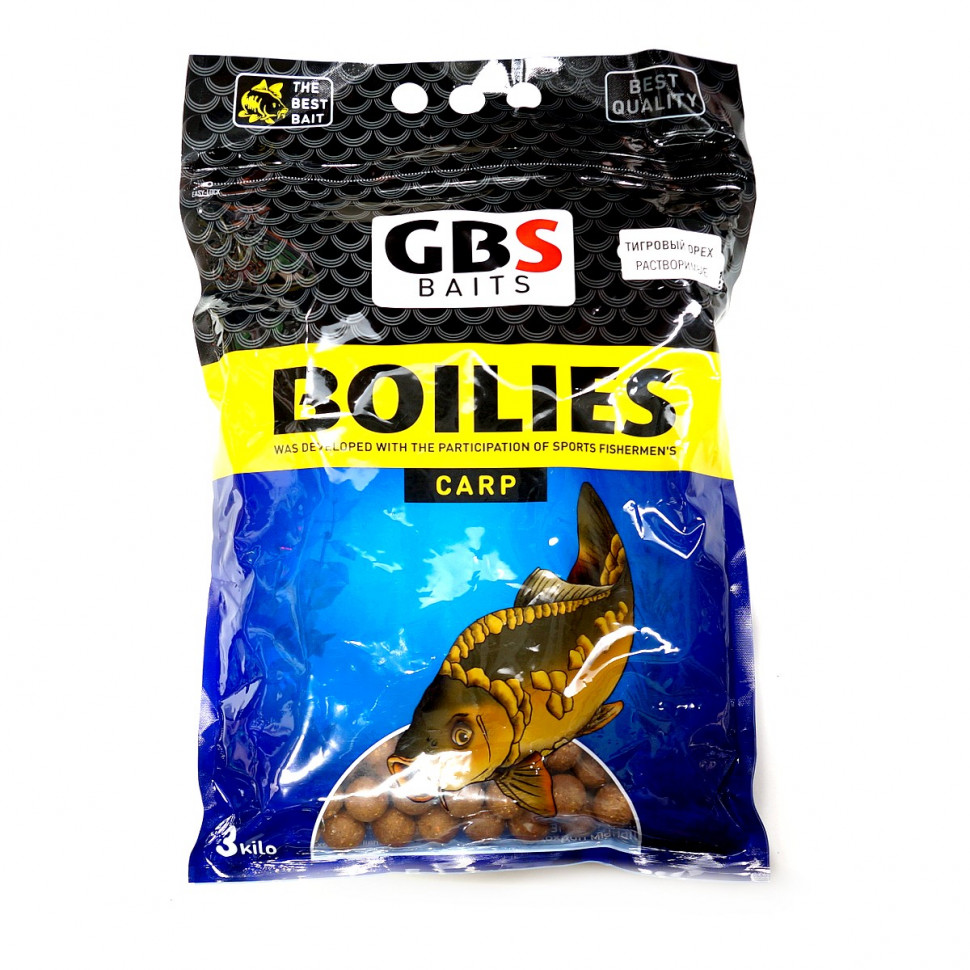 Бойлы GBS пылящие 24 мм 3кг Tiger Nut Тигровый Орех (пачка)