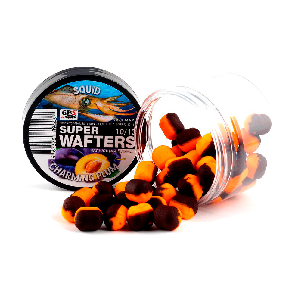 Вафтерсы (wafters) GBS нейтральной плавучести 10x13мм Кальмар и Чарующая Слива