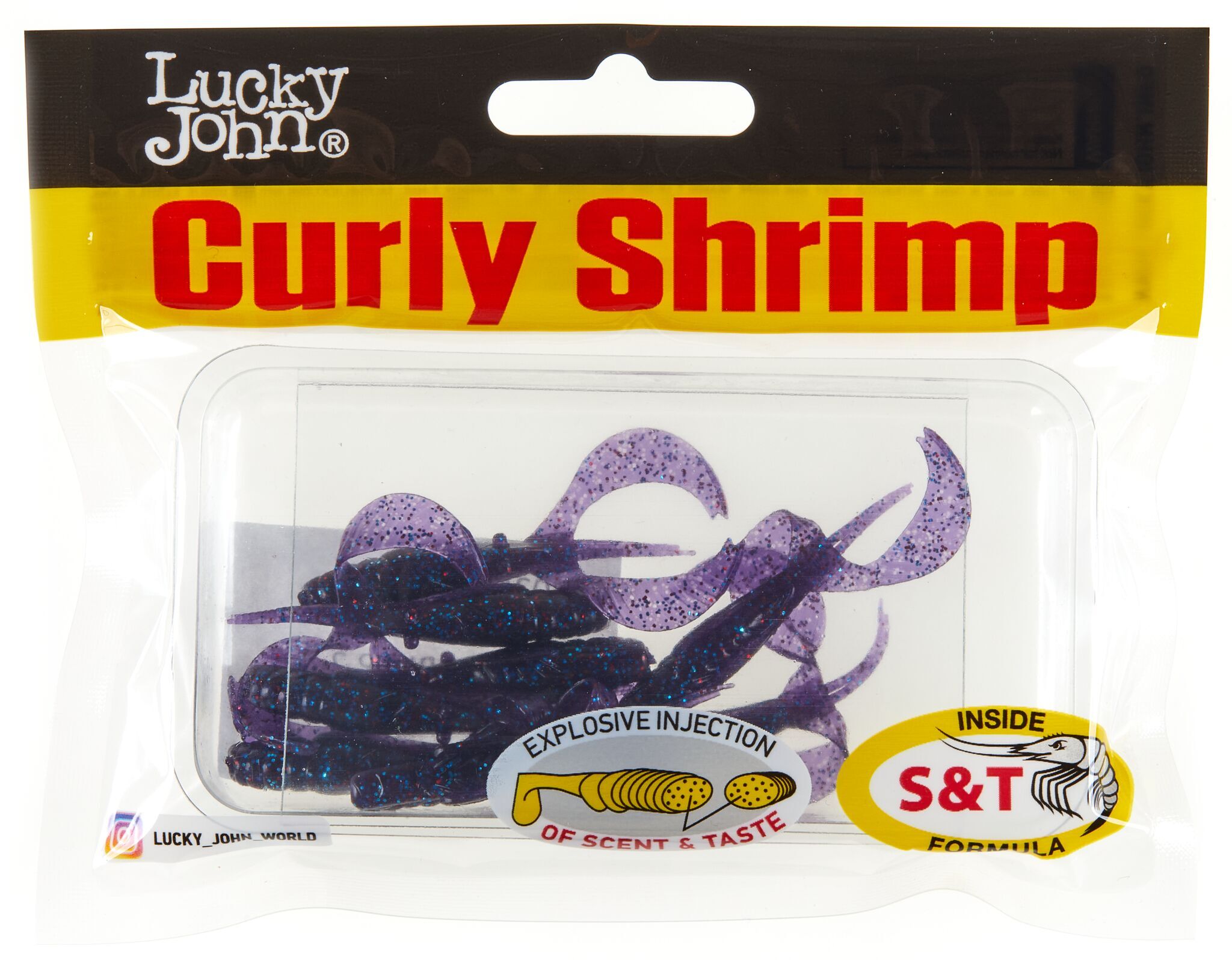 Силиконовая приманка Lucky John Pro Series Curly Shrimp 2.0in 5.0см /S63