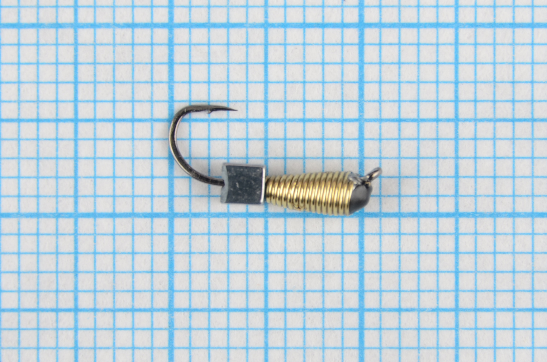 Мормышка Владимирский вольфрам Капля рифленая золото с кубиком серебро 2мм 0,3гр