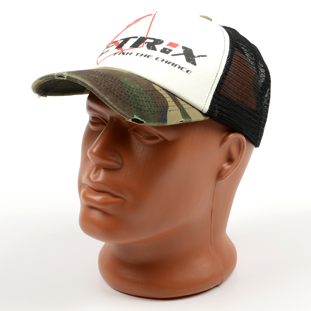 Бейсболка Zetrix Cap ZC-1601 Camo Beak, Black Mesh (черная сетка-камуфлированный козырек)
