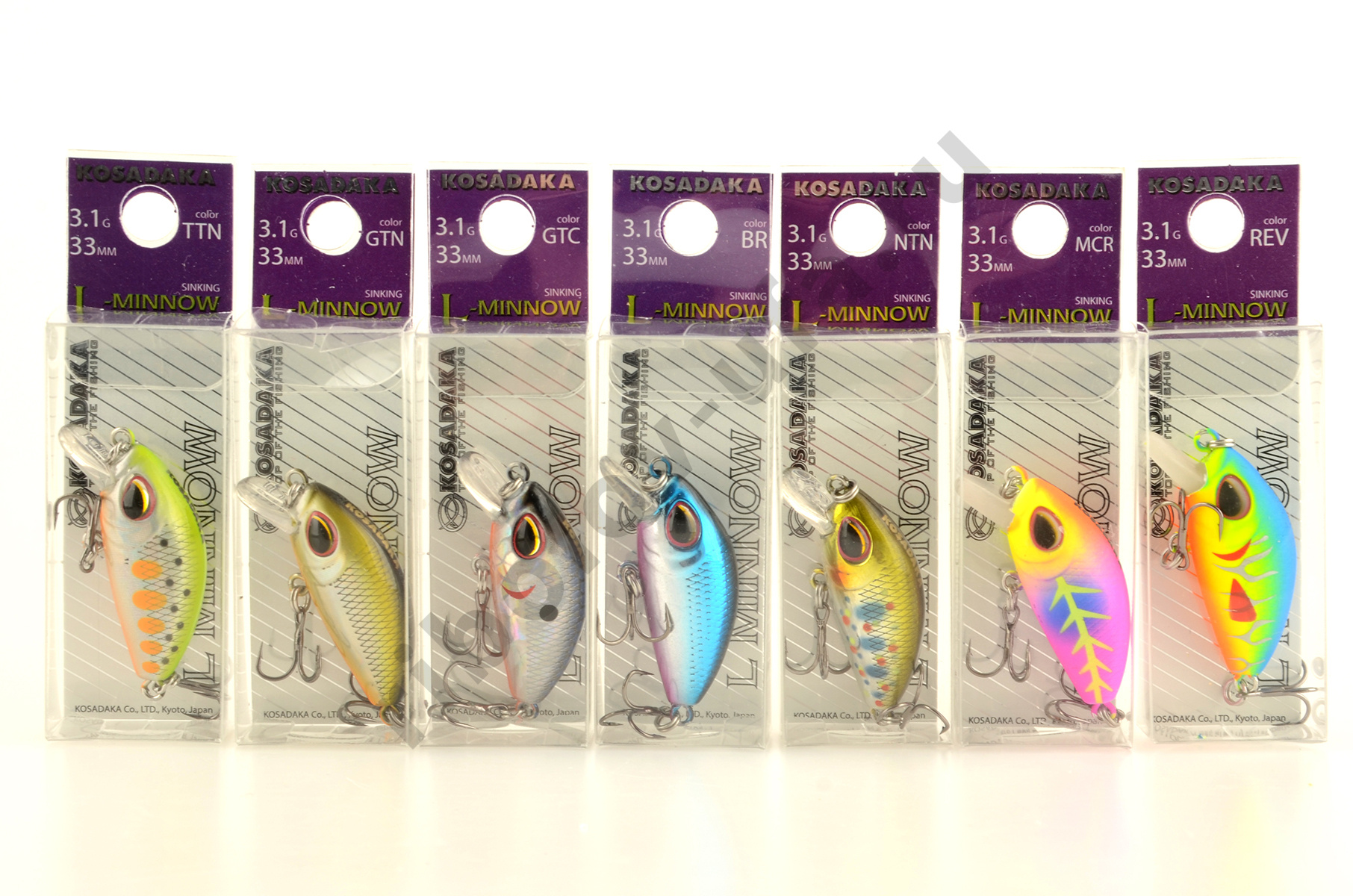 Воблер Kosadaka L-minnow xs 33S тонущий, 33мм, 3.1г, цв. BR