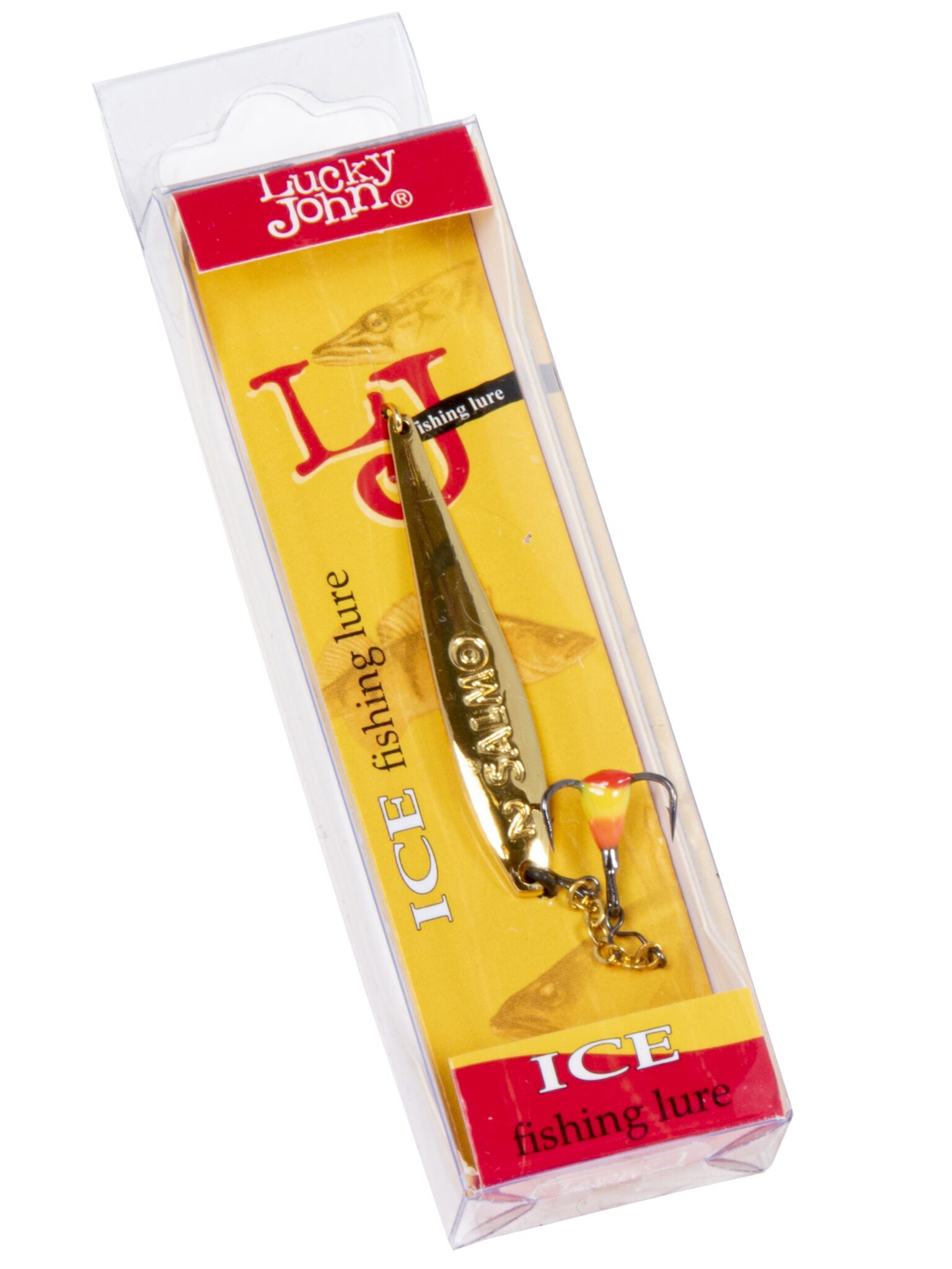 Блесна зимняя вертикал.Lucky John S-3-Z c цепочкой и тройником 7г G