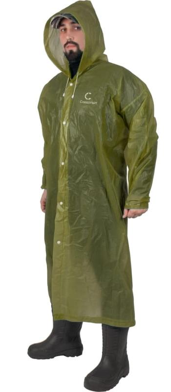 Плащ-дождевик Следопыт Eva, 80x130см, на кнопках с капюшоном, р. 60-62, цв. army green