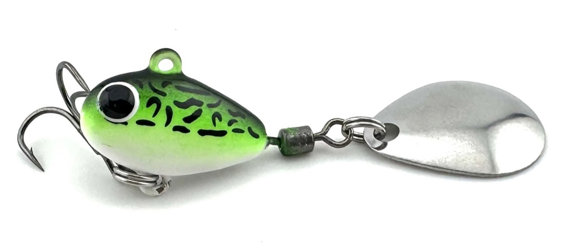 Тейл-спиннер UF Studio Hurricane 10гр. 20мм. кр. тройник №10, цв. Gria Frog