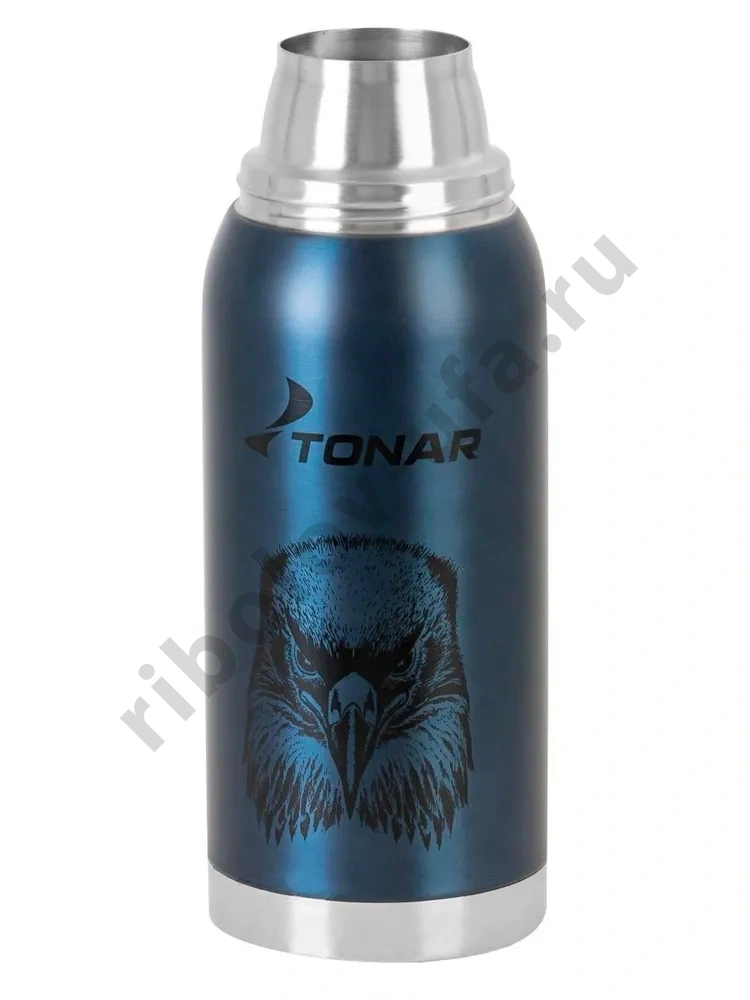 Термос Tonar 1.0л HS.TM-054S-BE Орел с ситечком синий (2 крышки-кружки)