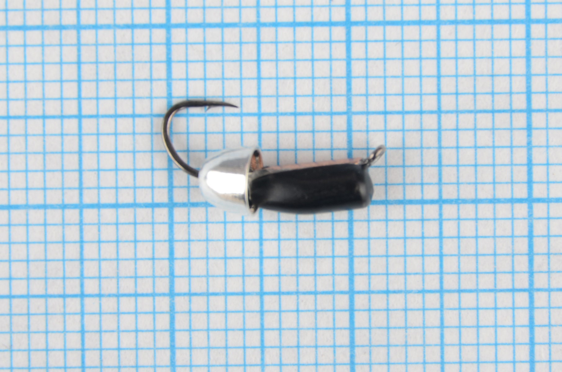 Мормышка Владимирский вольфрам Гвоздик с латунным колокольчиком серебро 2,5мм 0,7гр медна/коронка