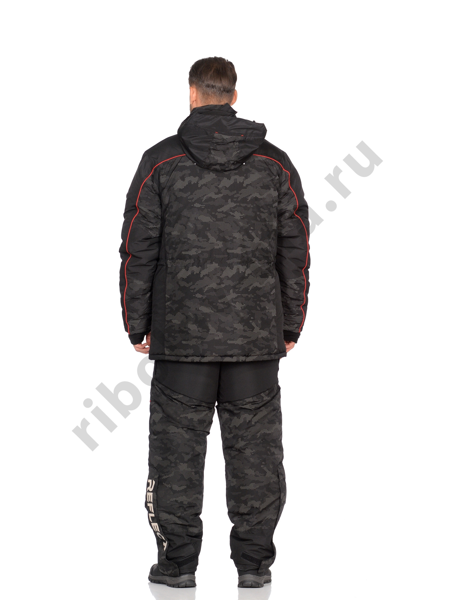 Костюм зимний Huntsman Siberia Reflect цв.Черный тк.Reflex Membrane р.52-54, рост 170-176 (РР)