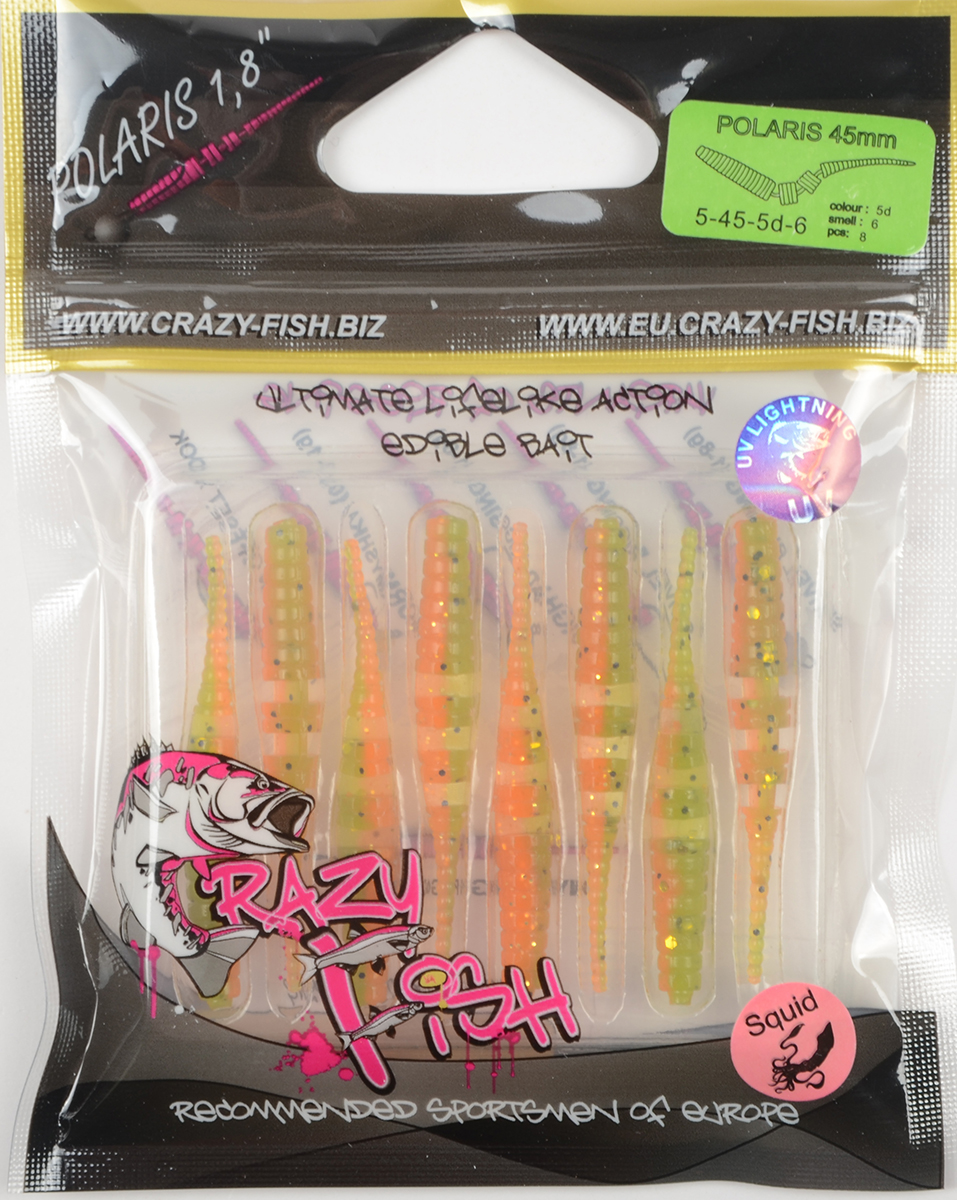 Силиконовая приманка Crazy Fish Polaris 1,8in 45мм цв.5d (кальмар)