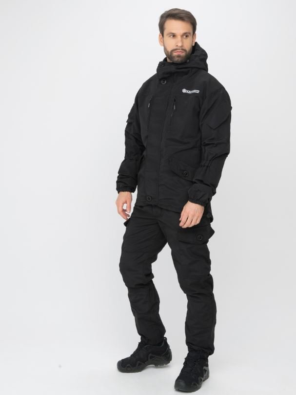 Костюм демисезон. Huntsman Горка-5 цв. Черный ткань Смесовая Рип-Стоп р. 52-54 рост 170-176 на молни