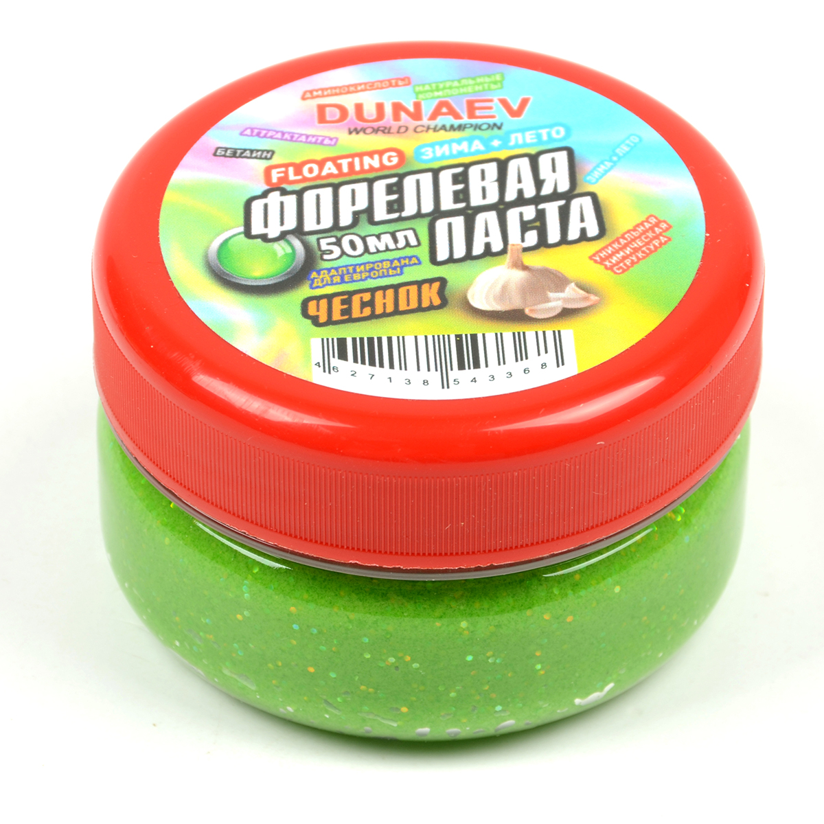 Паста форелевая Dunaev 50мл Чеснок Зеленая