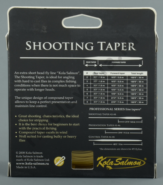 Шнур нахлыстовый Kola Salmon Shooting Taper Version 2 WF2F