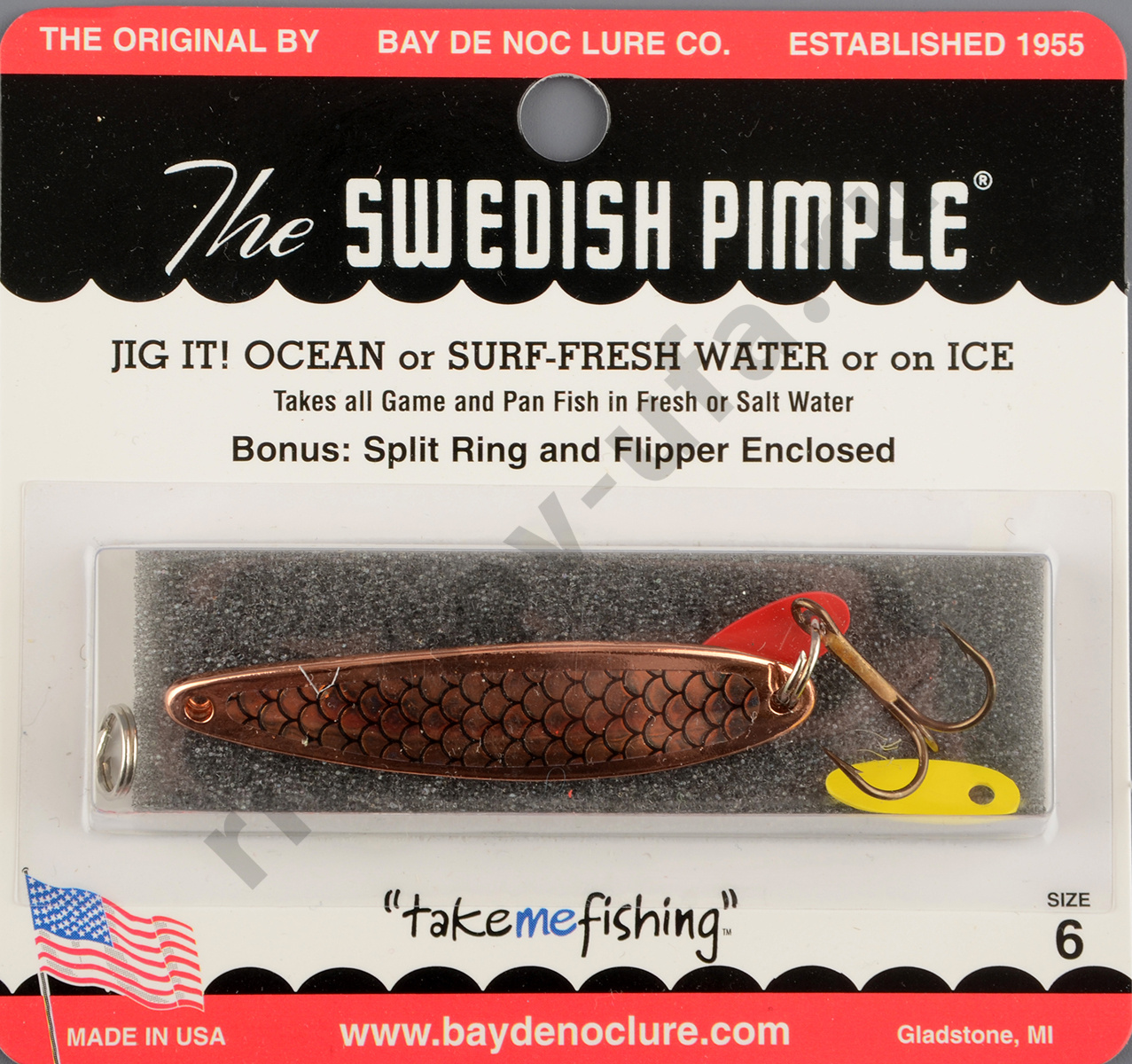 Блесна Swedish Pimple  №6 Copper Scale