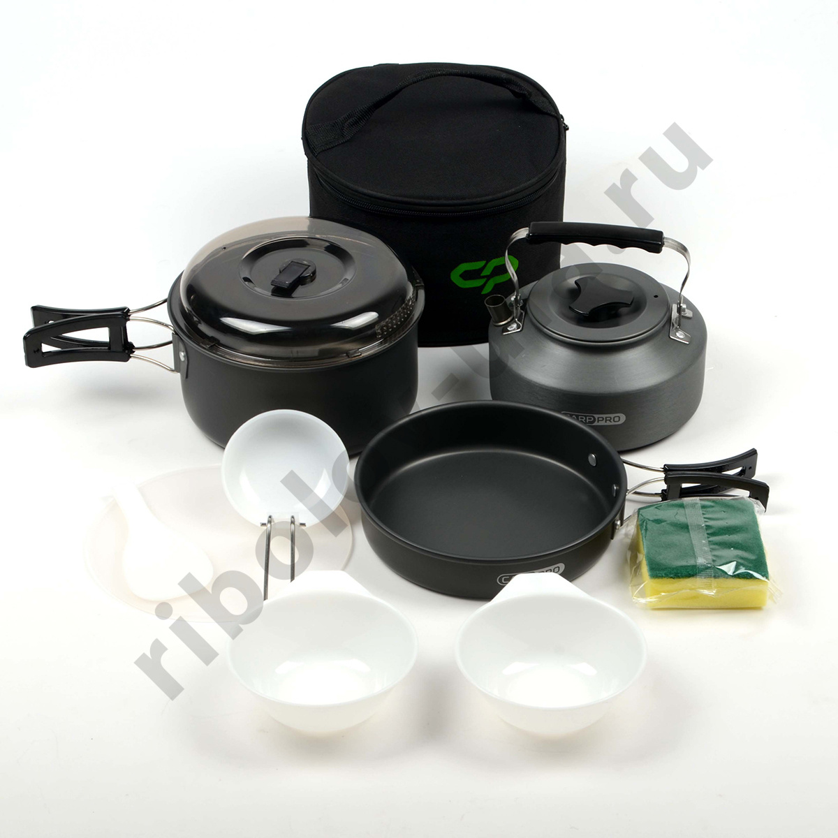 Набор посуды Carp Pro Camping Cookware Set в чехле из анодированной стали