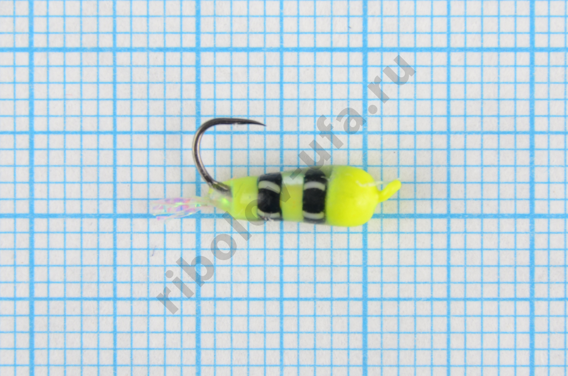 Мормышка Владимирский вольфрам Поденка 3мм 0,35гр Fluorescent Lime/Black