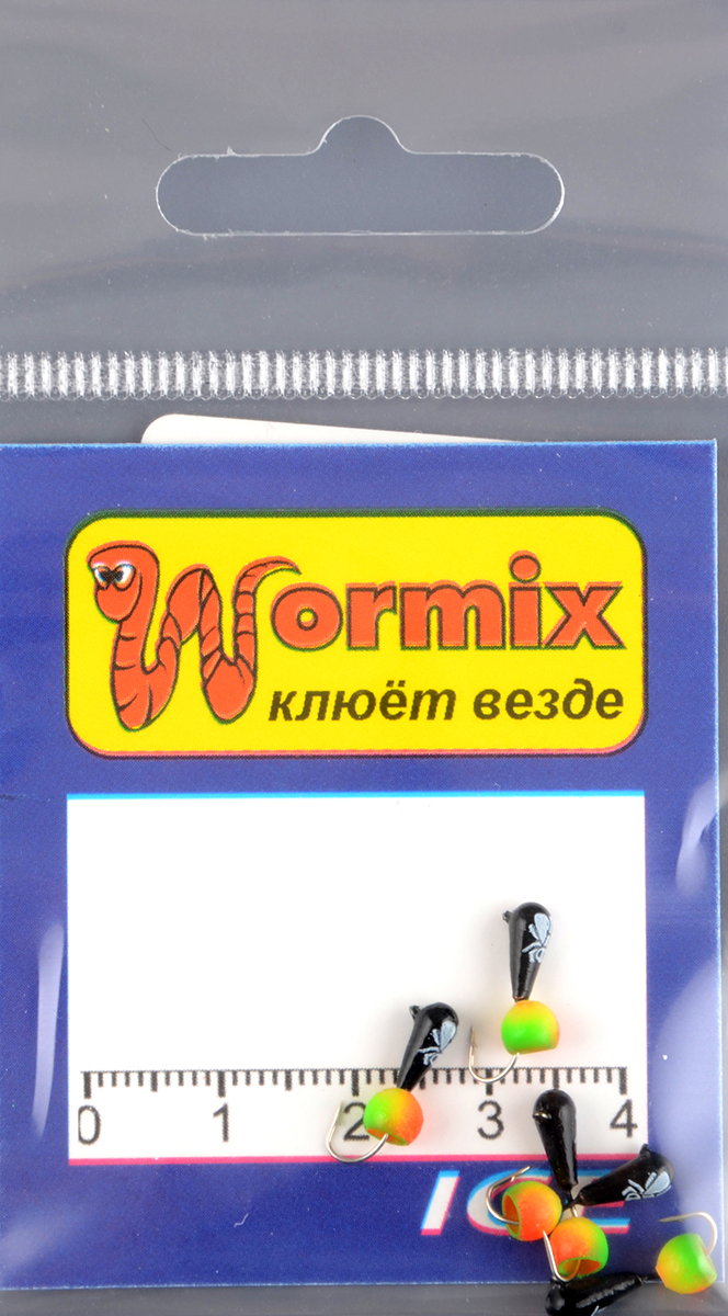 Мормышка Wormix материал WCP 86 Капля черная d.3 0,38гр 