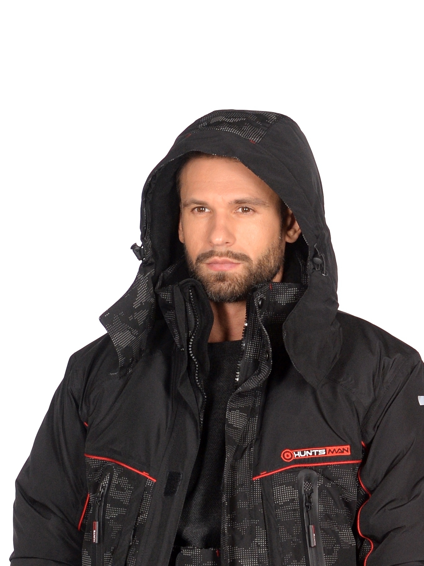 Костюм зимний Huntsman Siberia Reflect цв.Черный тк.Reflex Membrane р.48-50, рост 170-176 (РР)