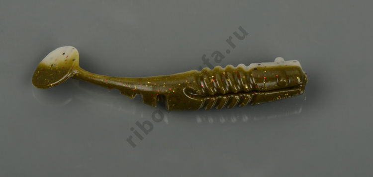 Силиконовая приманка Manns Samba -80 цв. 107 бело-болотный с блестками (уп.20шт)