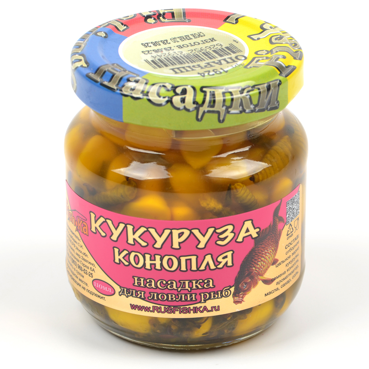 Кукуруза-конопля насадочная Fish.ka Опарыш 110мл стекл/б