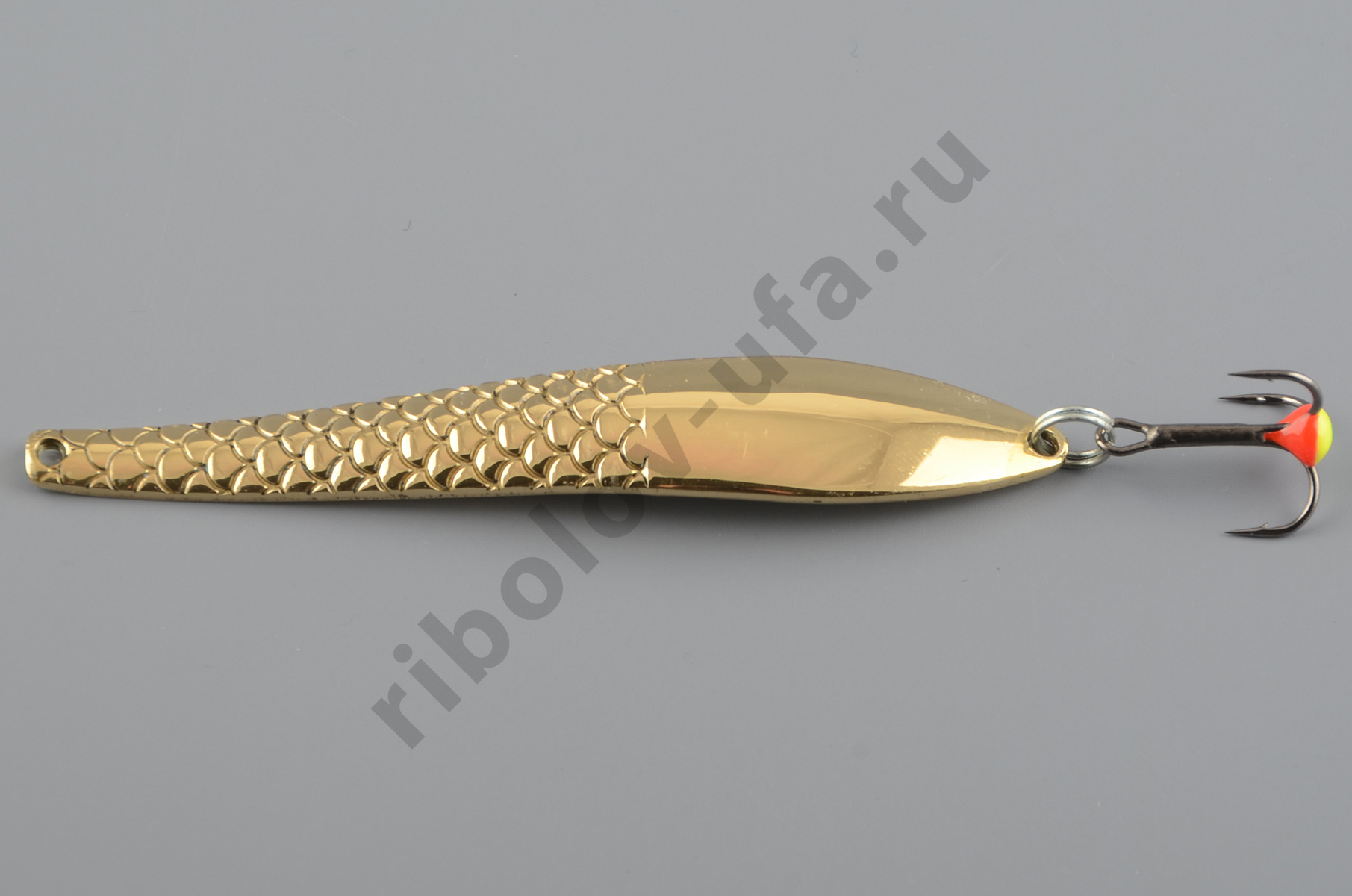 Блесна зимняя Бубнов колеблющаяся Балтийская-1 14 гр. желтая, латунь, ребр., тр. с каплей